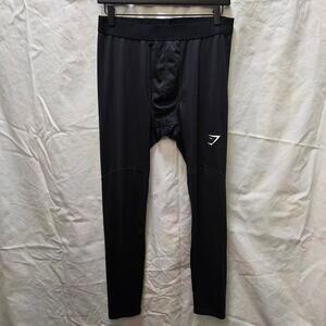 Gymshark mens black base layer compression leggings tights large